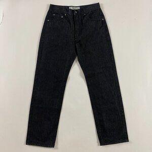 NWOT Akademiks Jeanius Jeans Mens 34x32 Measures 32 x 30.75 Black Flap